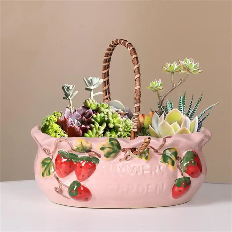 Cartoon Flower Pot Creative Decoration Pattern Floor Standing Flower Pot Ceramic Vase Portable Flower Basket Modern
Cartoon Flower Pot Creative Decoration Pattern Floor Standing Flower Pot Ceramic Vase Portable Flower Basket Modern