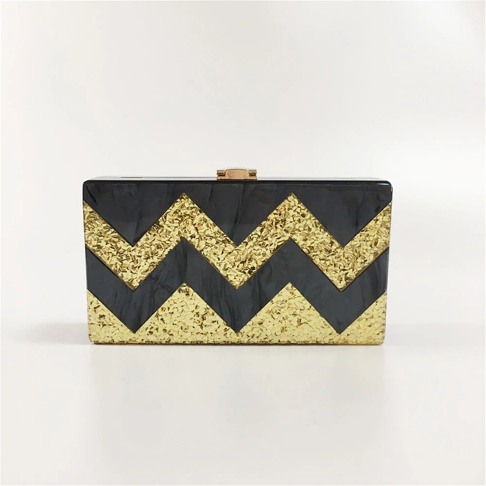 New Fashion Black Gold Acrylic Evening Bags Lady Vintage Luxury Sequins Striped Prom Party Clutch Fashionable Casual Chain Purse
New Fashion Black Gold Acrylic Evening Bags Lady Vintage Luxury Sequins Striped Prom Party Clutch Fashionable Casual Chain Purse