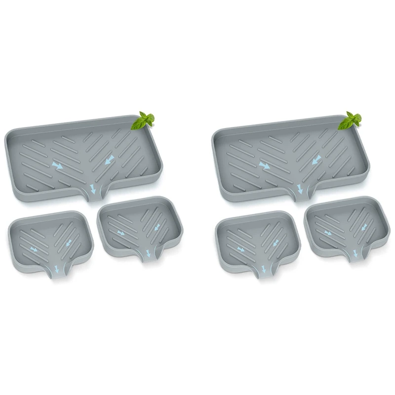 2X Kitchen Soap Tray,Kitchen Sink Tray Sponge Tray Kitchen Sponge Holder Self Draining Silicone Soap Holder For Bathroom
2X Kitchen Soap Tray,Kitchen Sink Tray Sponge Tray Kitchen Sponge Holder Self Draining Silicone Soap Holder For Bathroom