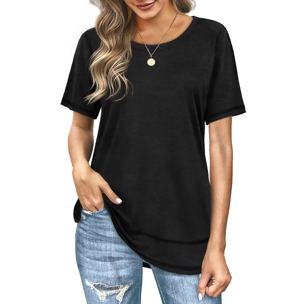 2023 Summer Women's T-shirt Casual Loose Fashion Solid Color Tops Elegant Street Commuting Vintage T-shirt O-Neck Blouse
2023 Summer Women's T-shirt Casual Loose Fashion Solid Color Tops Elegant Street Commuting Vintage T-shirt O-Neck Blouse
