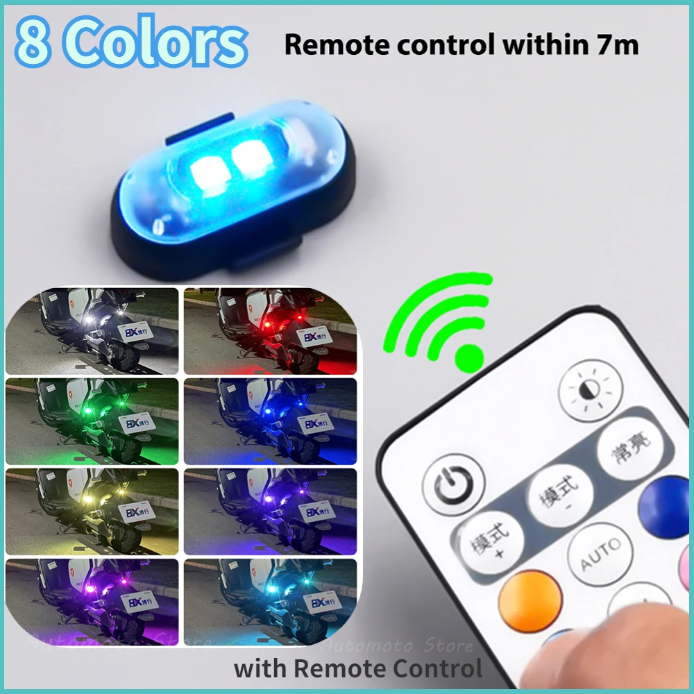 Bicycle Flashing Taillight 8 Color Motorcycle Aircraft Light with Remote Control Drone Strobe Warning Signal Light
Bicycle Flashing Taillight 8 Color Motorcycle Aircraft Light with Remote Control Drone Strobe Warning Signal Light