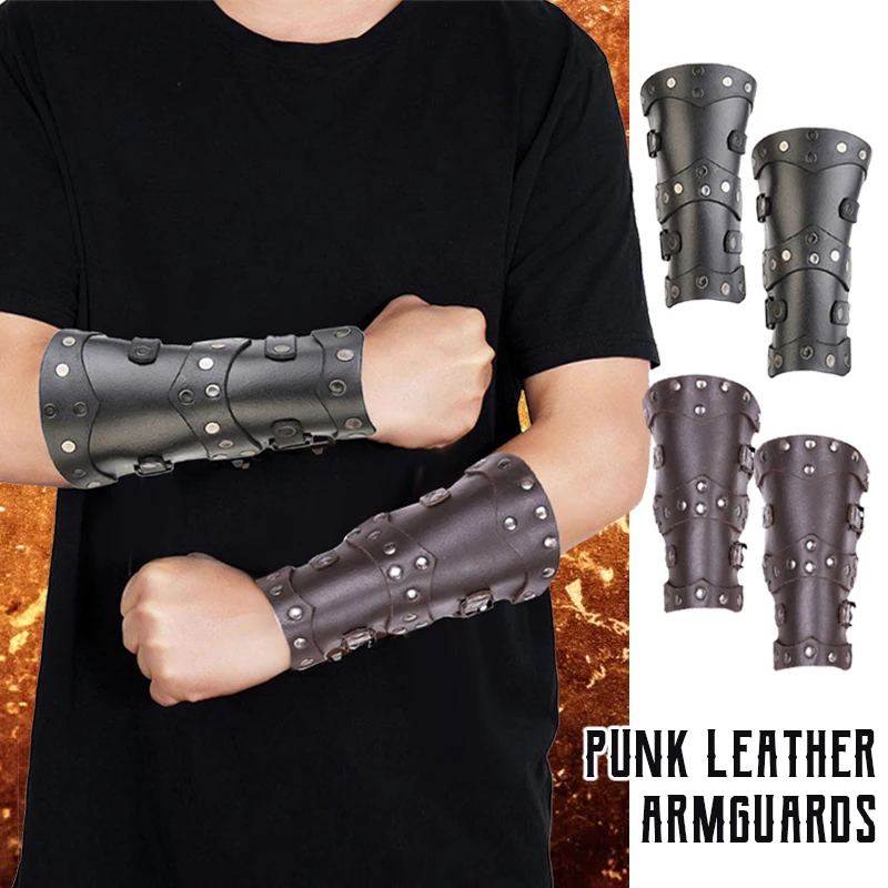 Men Women Medieval Steampunk Bracer PU Leather Wristband Gauntlet Viking Pirate Knight Armguards Cosplay Costume Accessory
Men Women Medieval Steampunk Bracer PU Leather Wristband Gauntlet Viking Pirate Knight Armguards Cosplay Costume Accessory