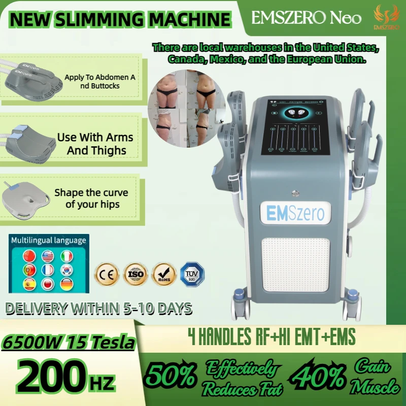 EMSzero HIEMT Neo Weight Loss RF 200HZ 15 Tesla 6500W slimming 2/4/5 Handles EMSlim Machine Body Sculpting Gain Muscle Salon
EMSzero HIEMT Neo Weight Loss RF 200HZ 15 Tesla 6500W slimming 2/4/5 Handles EMSlim Machine Body Sculpting Gain Muscle Salon