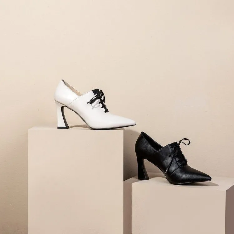 High Heels Hoof Pumps Women Lace Up Pumps Cow Leather Shoes Female Fashion Pointed Toe OL Shoes Women Autumn 2022 New
High Heels Hoof Pumps Women Lace Up Pumps Cow Leather Shoes Female Fashion Pointed Toe OL Shoes Women Autumn 2022 New