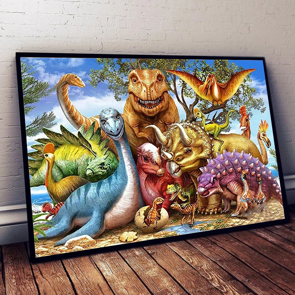 

Набор для алмазной живописи «сделай сам», картина 5D с животными, полная Алмазная мозаика с динозавром, инкрустированная вручную, предметы вышивки, подарок для домашнего декора