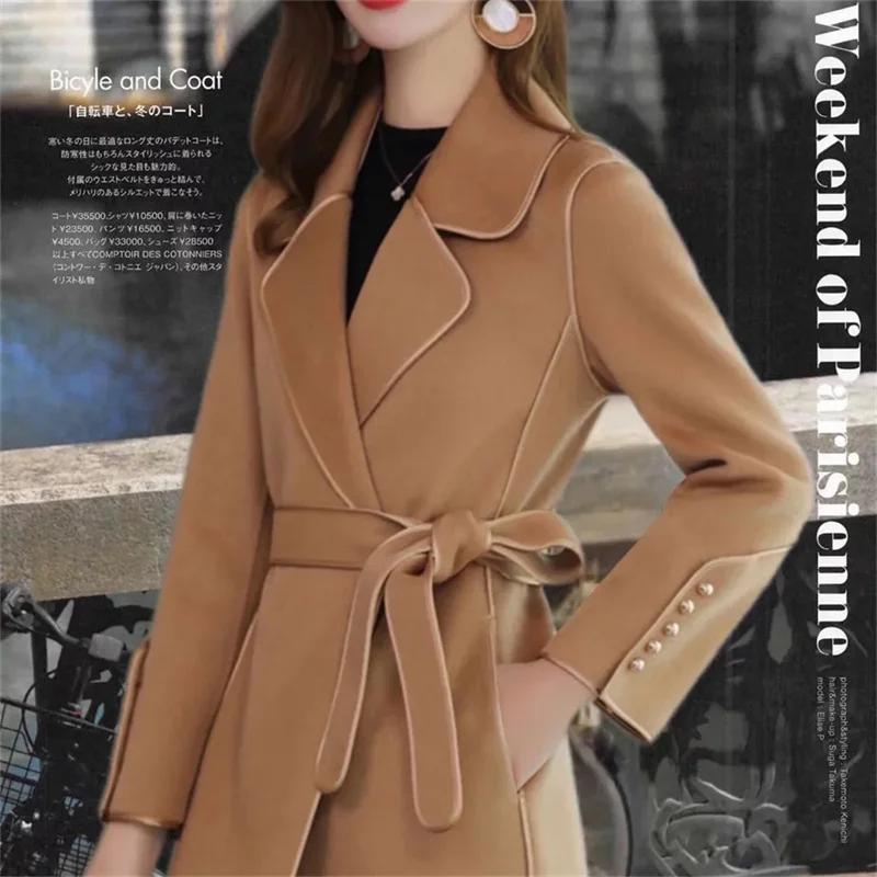 QNPQYX Autumn Wool High-End Double-Sided Cashmere Coat Women's Blends New Fashion Style Elegant Wool Windbreaker Lady Jackets
QNPQYX Autumn Wool High-End Double-Sided Cashmere Coat Women's Blends New Fashion Style Elegant Wool Windbreaker Lady Jackets