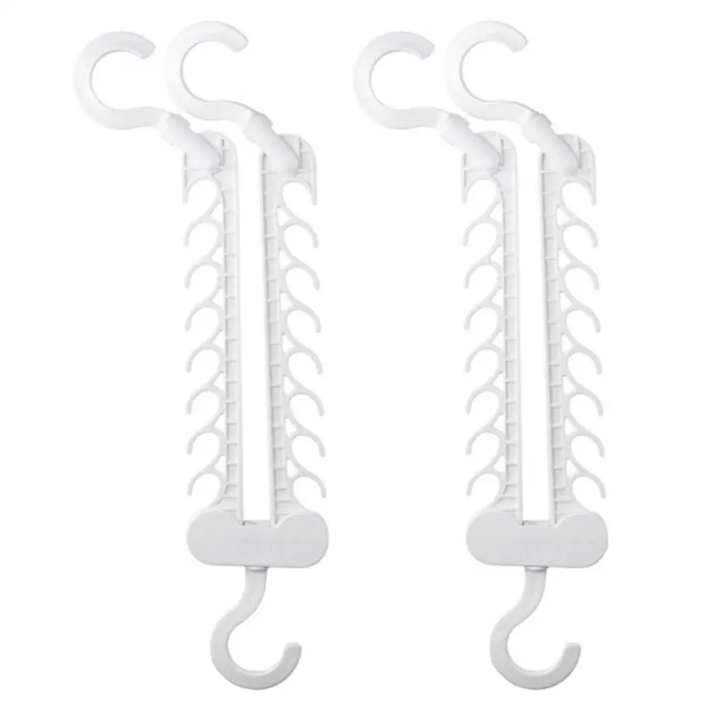 

2pcs White Space Saving Hangers Home Gadgets 16 Hooks Plastic Closet Organizers Anti Slip Design Storage Hangers Closet