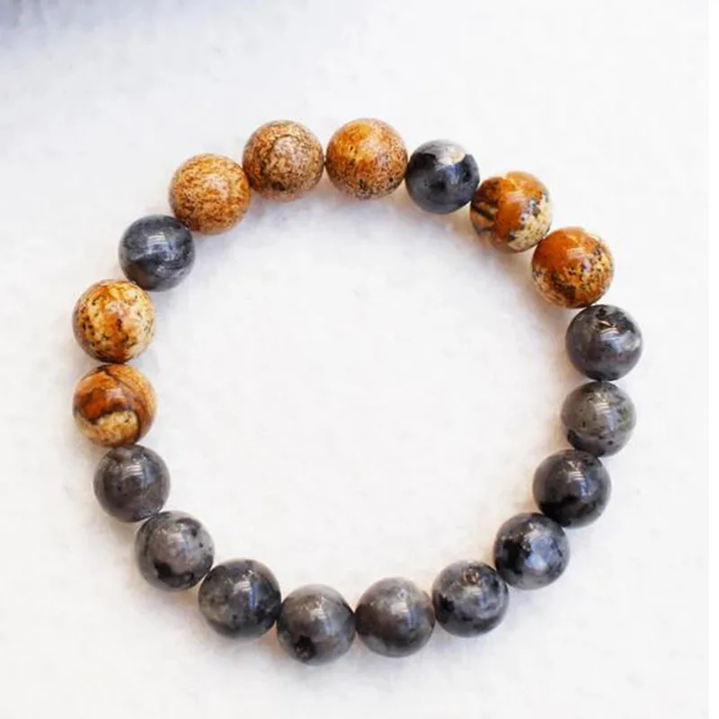 Ювелирные изделия из натурального камня, браслеты Mala Beads, изображение J-asper, лабрадорит, браслет для мужчин 
Ювелирные изделия из натурального камня, браслеты Mala Beads, изображение J-asper, лабрадорит, браслет для мужчин