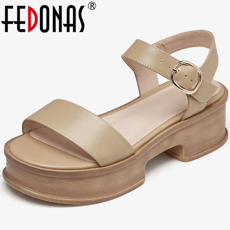 FEDONAS Fashion Women Sandals Concise Quality Genuine Leather Platform Thick Heels Office Ladies Casual Pumps Summer Shoes Woman
FEDONAS Fashion Women Sandals Concise Quality Genuine Leather Platform Thick Heels Office Ladies Casual Pumps Summer Shoes Woman