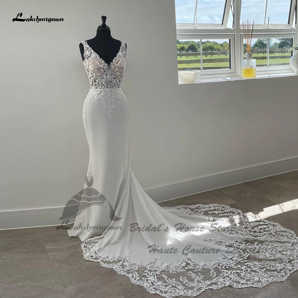 Lakshmigown скромное свадебное платье из крепа для женщин 2023 Vestidos сексуальные свадебные платья в стиле бохо с V-образным вырезом
Lakshmigown скромное свадебное платье из крепа для женщин 2023 Vestidos сексуальные свадебные платья в стиле бохо с V-образным вырезом