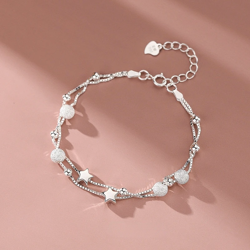 2022 New S925 Star Bracelet Women's Double Layer Frosted Beads Simple Star Jewelry
2022 New S925 Star Bracelet Women's Double Layer Frosted Beads Simple Star Jewelry