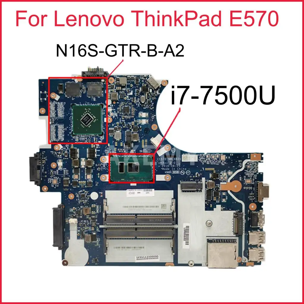NM-A831 For Lenovo ThinkPad E570 Laptop Motherboard NM-A831 with CPU i7-7500U GPU N16S-GTR-B-A2 DDR4 100% Fully Tested
NM-A831 For Lenovo ThinkPad E570 Laptop Motherboard NM-A831 with CPU i7-7500U GPU N16S-GTR-B-A2 DDR4 100% Fully Tested