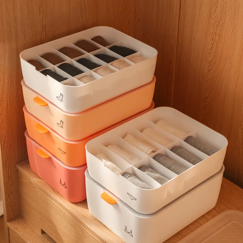Bedroom Wardrobe Underwear Storage Box Plastic with Lid Stackable Socks Storage Box Household Compartment Clutter Organizing Box
Bedroom Wardrobe Underwear Storage Box Plastic with Lid Stackable Socks Storage Box Household Compartment Clutter Organizing Box