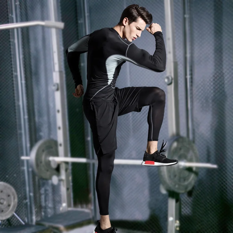 2 Pcs/Set Men's Tracksuit Gym Fitness Sportswear Quick Dry Fit Sports Suit Breathable Leggings Jogging Workout Clothes For Male
2 Pcs/Set Men's Tracksuit Gym Fitness Sportswear Quick Dry Fit Sports Suit Breathable Leggings Jogging Workout Clothes For Male