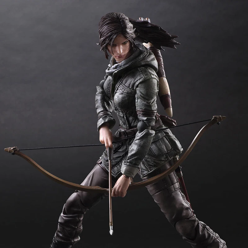 

PLAY ARTS Lara Croft Action Figure Rise of The Tomb Raider Version Movie Character Model Toys 26cm Gift For Kids