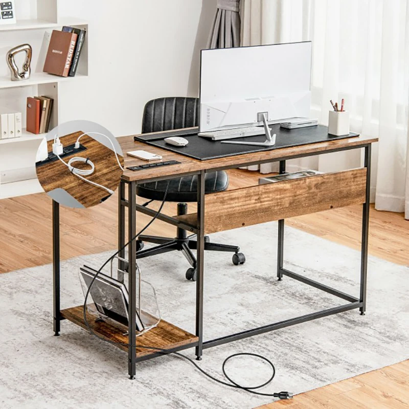 48 Inch Computer Desk with Power Outlet USB Ports Office Table for Home Office Studying Living Room Furniture
48 Inch Computer Desk with Power Outlet USB Ports Office Table for Home Office Studying Living Room Furniture