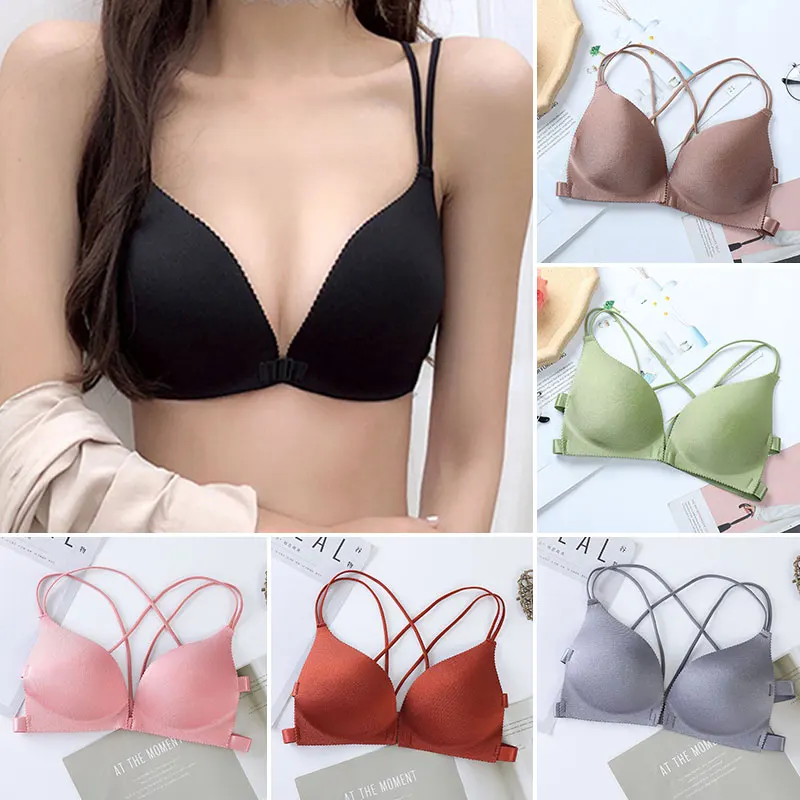 Bra Front Buckle Underwear Seamless Sexy Wing Padded Lingerie Bralette Beauty Cross Back Women Push Up Bras
Bra Front Buckle Underwear Seamless Sexy Wing Padded Lingerie Bralette Beauty Cross Back Women Push Up Bras