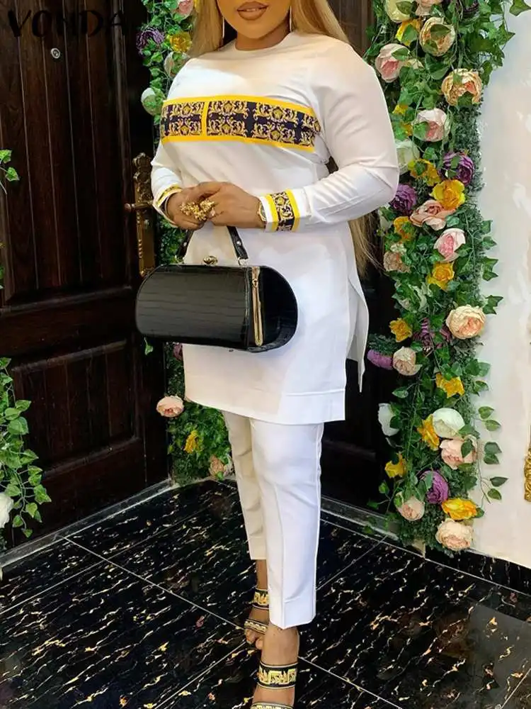 Women Pants Sets 2023 VONDA Elegant Printed Suits Sets Fashion Long Sleeve Matching Sets Casual Elastic Waist Trousers And Tops
Women Pants Sets 2023 VONDA Elegant Printed Suits Sets Fashion Long Sleeve Matching Sets Casual Elastic Waist Trousers And Tops