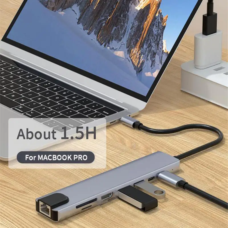 USB-концентратор 8 в 1, USB-разветвитель с портом Type-C 3,1 RJ45, хаб для быстрой зарядки, USB-адаптер для MacBook Air Pro, Xiaomi, ноутбука, ПК 
USB-концентратор 8 в 1, USB-разветвитель с портом Type-C 3,1 RJ45, хаб для быстрой зарядки, USB-адаптер для MacBook Air Pro, Xiaomi, ноутбука, ПК