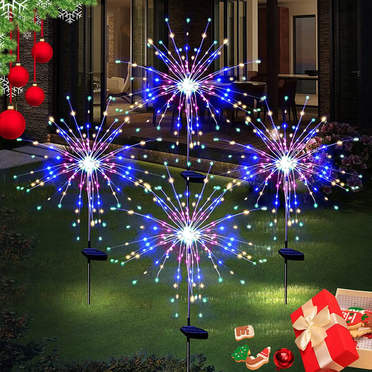 4 Pack Firework Lights, Solar Garden Lights, 120 LED 8 Modes Waterproof Fairy Lights for Party Patio Garden Decoration
4 Pack Firework Lights, Solar Garden Lights, 120 LED 8 Modes Waterproof Fairy Lights for Party Patio Garden Decoration