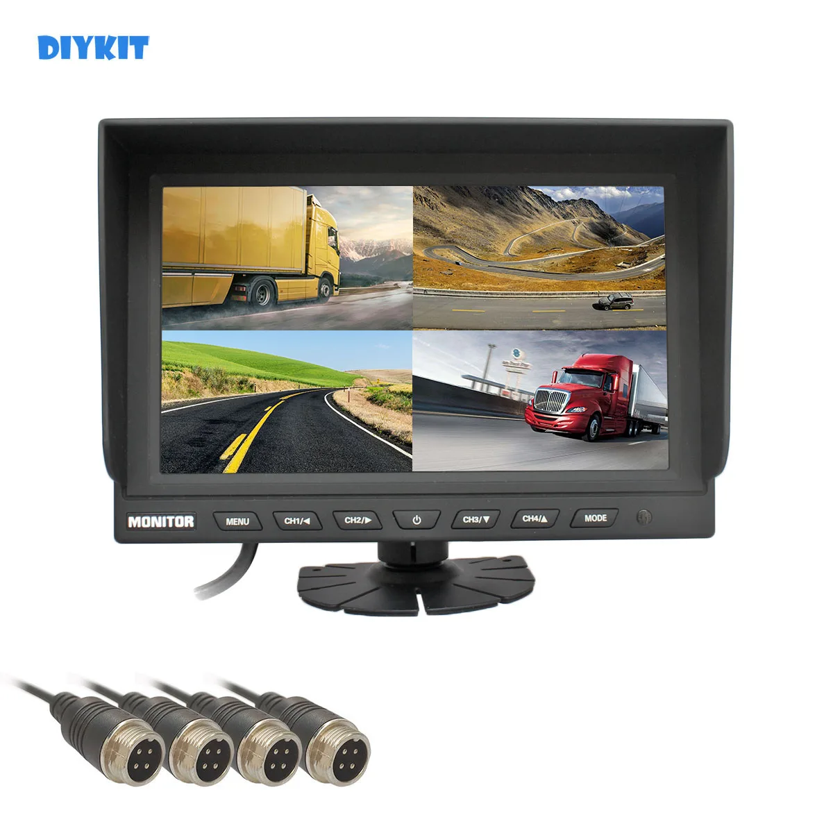 DIYKIT 4CH 4PIN DC12V-24V 9" 4 Split Quad LCD Screen Display Color Rear View Car HD Monitor For Car Truck Bus Reversing Camera
DIYKIT 4CH 4PIN DC12V-24V 9" 4 Split Quad LCD Screen Display Color Rear View Car HD Monitor For Car Truck Bus Reversing Camera
