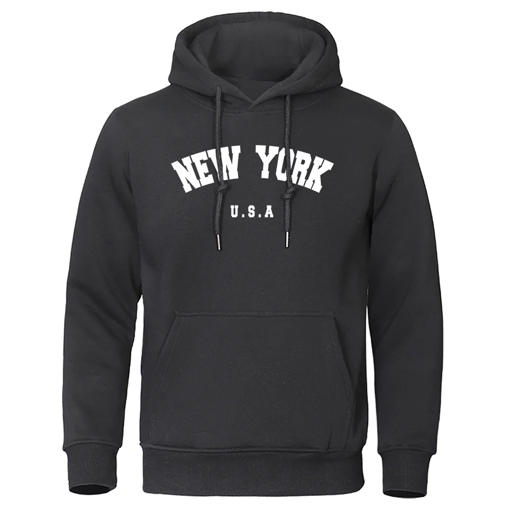 

NEW YORK Letter USA City Hoody Men Women Hoodies Fashion Casual Long Sleeves Hooded Loose Oversized Pullover Street Sweatshirt