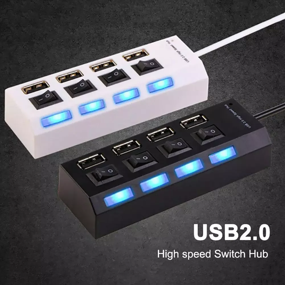4 Ports USB 2.0 High Speed Power ON/OFF Switch Hub Adapter for Computer Laptop
4 Ports USB 2.0 High Speed Power ON/OFF Switch Hub Adapter for Computer Laptop