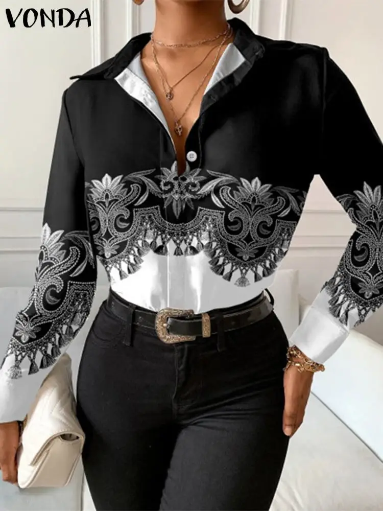 Elegant OL Style Blouse 2022 VONDA Summer Vintage Women Long Sleeve Printed Shirts Casual Office Blouse Party Blusas Femininas
Elegant OL Style Blouse 2022 VONDA Summer Vintage Women Long Sleeve Printed Shirts Casual Office Blouse Party Blusas Femininas
