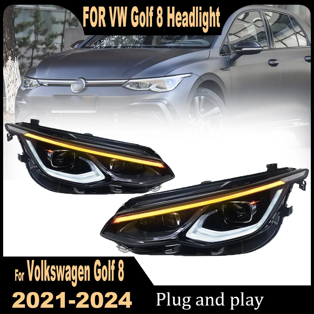 Головная лампа для VW Golf 8 MK8 головная фара головного света 2021 2022 2023 2024 фары DRL