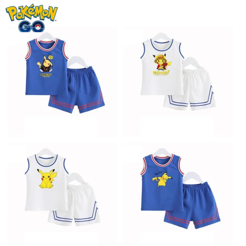 Pokemon cartoon Pikachu anime peripheral kawaii cute sleeveless short-sleeved shorts suit creative boys and children's clothing
Pokemon cartoon Pikachu anime peripheral kawaii cute sleeveless short-sleeved shorts suit creative boys and children's clothing