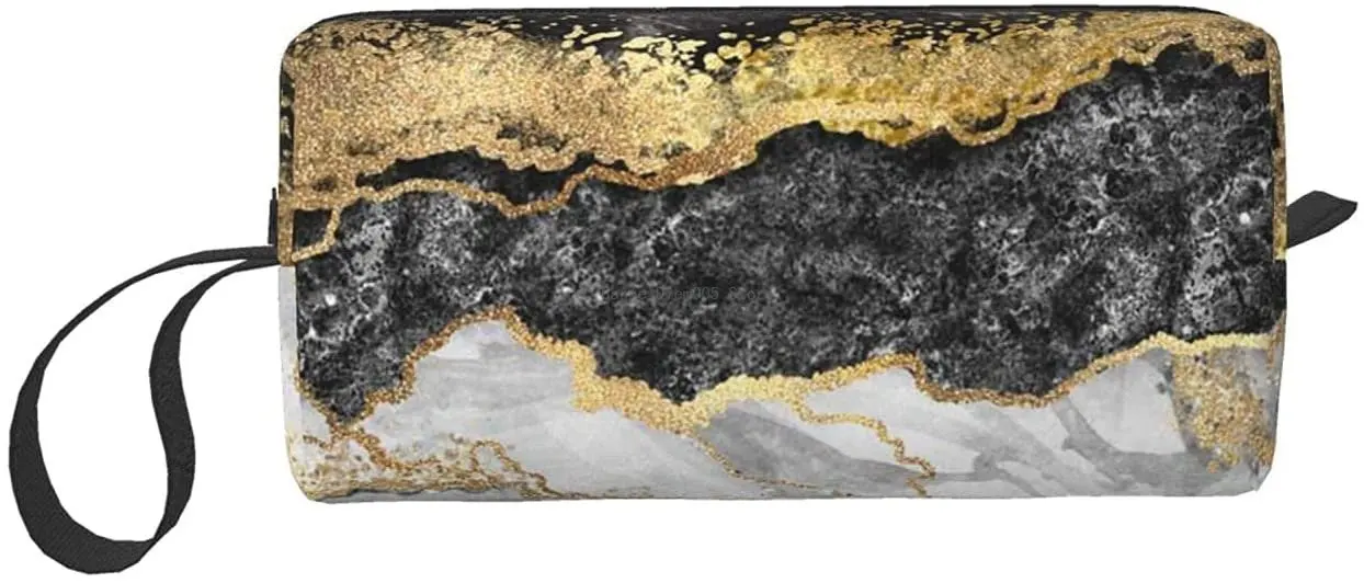 Marble Texture Black Grey Background Gold Lines Travel Cosmetic Bag Pen Pencil Case Portable Toiletry Brush Storage
Marble Texture Black Grey Background Gold Lines Travel Cosmetic Bag Pen Pencil Case Portable Toiletry Brush Storage