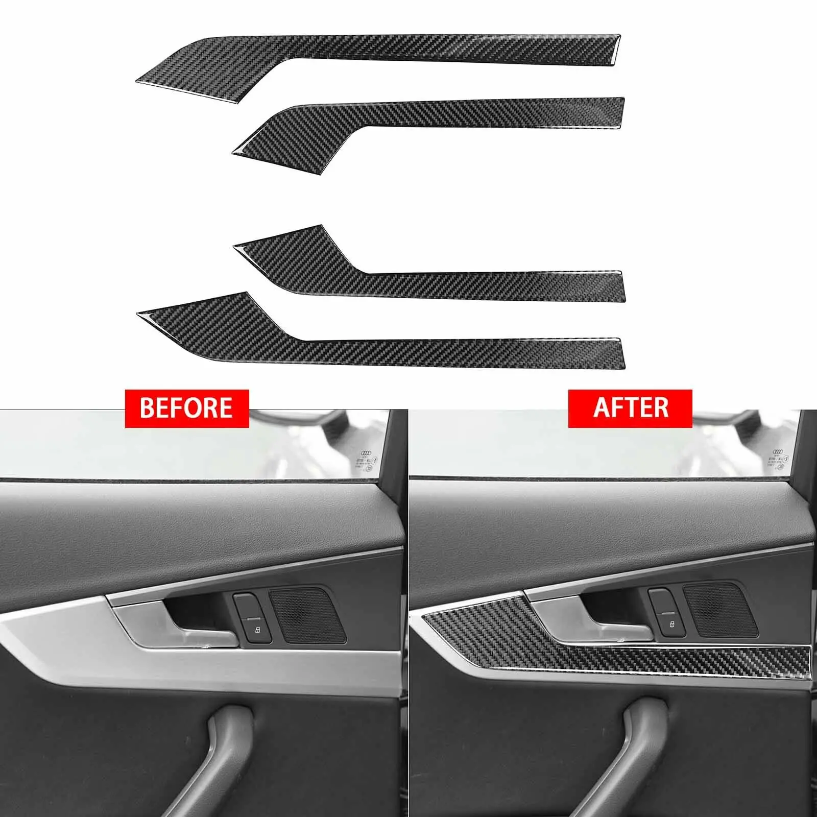 4x Black Real Carbon Fiber Black Door Panel Interior Stripe Cover Trim For Audi A4 B9 2017-2019
4x Black Real Carbon Fiber Black Door Panel Interior Stripe Cover Trim For Audi A4 B9 2017-2019