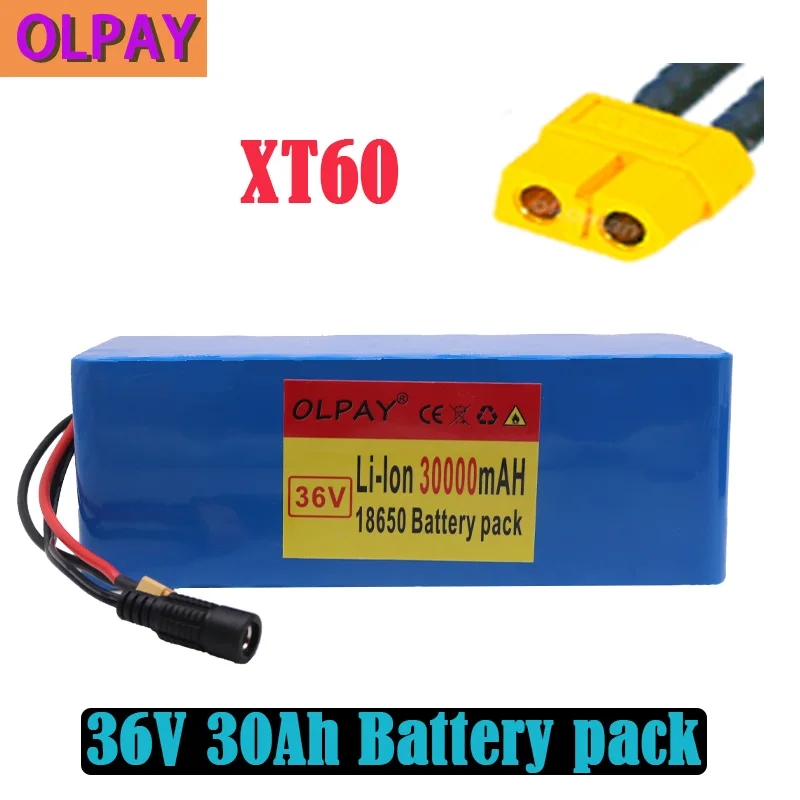 New 36V 10S4P 30Ah 500W high capacity 42V 18650 lithium battery pack 30000mAh electric bicycle scooter with BMS XT60 Plug
New 36V 10S4P 30Ah 500W high capacity 42V 18650 lithium battery pack 30000mAh electric bicycle scooter with BMS XT60 Plug