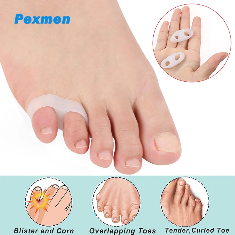 Pexmen 2Pcs Toe Separators Two Holes Gel Pinky Toe Corrector Little Toe Spacer for Overlapping Toe Corns Calluses and Blisters
Pexmen 2Pcs Toe Separators Two Holes Gel Pinky Toe Corrector Little Toe Spacer for Overlapping Toe Corns Calluses and Blisters