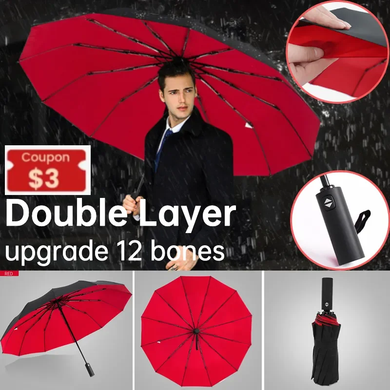 NEW2023 Double Layer Business Umbrella Waterproof and Windproof 12 Bone Reinforced Automatic Folding Sunny and Rainy Umbrella fo
NEW2023 Double Layer Business Umbrella Waterproof and Windproof 12 Bone Reinforced Automatic Folding Sunny and Rainy Umbrella fo