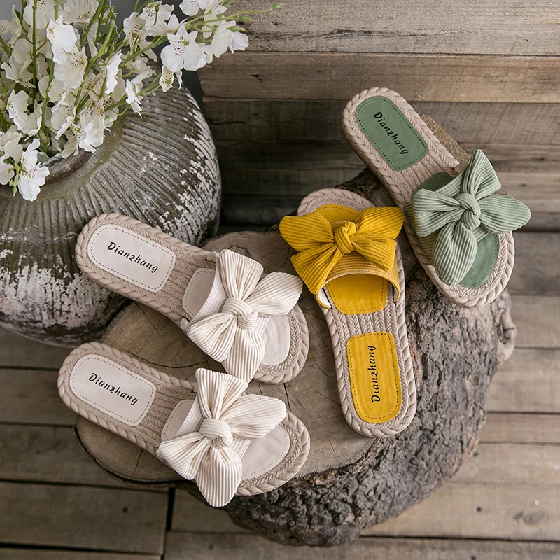New Summer Square Toe Women's Flat Slippers Outdoor Beach Flat Bow Fashion Large Beige Green Yellow Girls' Sandals Woman Shoes
New Summer Square Toe Women's Flat Slippers Outdoor Beach Flat Bow Fashion Large Beige Green Yellow Girls' Sandals Woman Shoes