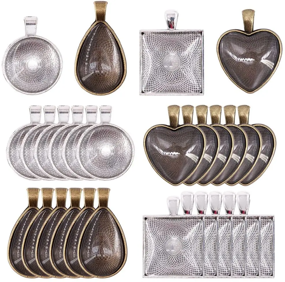 48pcs 4 Styles Pendant Trays 24pcs Round Square Heart Teardrop 24pcs Bright Glass Cabochon Dome Tiles for Crafting DIY Jewelry
48pcs 4 Styles Pendant Trays 24pcs Round Square Heart Teardrop 24pcs Bright Glass Cabochon Dome Tiles for Crafting DIY Jewelry