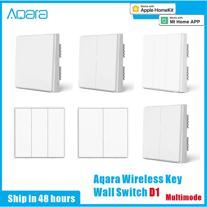 Aqara D1 Smart Switch Smart Control Single FireWire ZigBee Wireless Wall Switch Smart Home Light Control Mihome&Homekit APP
Aqara D1 Smart Switch Smart Control Single FireWire ZigBee Wireless Wall Switch Smart Home Light Control Mihome&Homekit APP