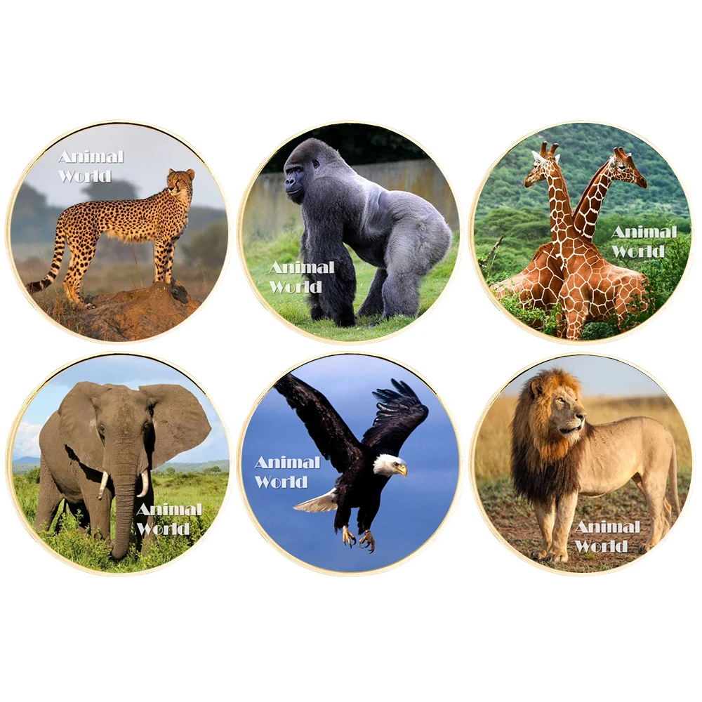 6Style Animal World Commemorative Coin Gold Plated Commemorative Coin Giraffe Challenge Coin Badge Collection Gift
6Style Animal World Commemorative Coin Gold Plated Commemorative Coin Giraffe Challenge Coin Badge Collection Gift