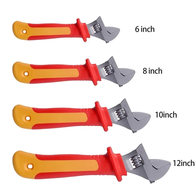 6/8/10/12inch Adjustable Wrench Chrome Vanadium Steel Insulation Wrench Spanner Professional Used for Industrial Durable
6/8/10/12inch Adjustable Wrench Chrome Vanadium Steel Insulation Wrench Spanner Professional Used for Industrial Durable