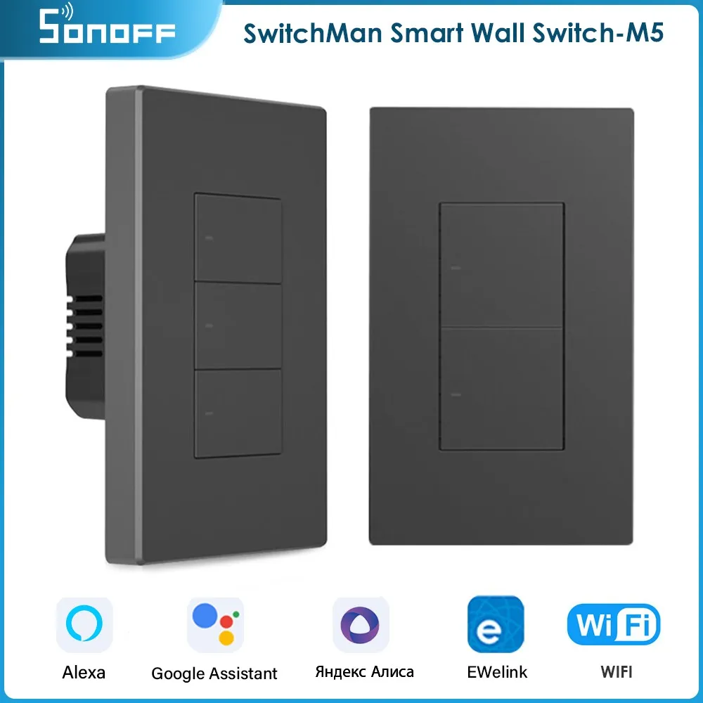 SONOFF M5 SwitchMan Smart Wall Switch Scene Controller Smart Home Wall Panel 1/2/3 Gang APP Remote Control For Google Home
SONOFF M5 SwitchMan Smart Wall Switch Scene Controller Smart Home Wall Panel 1/2/3 Gang APP Remote Control For Google Home