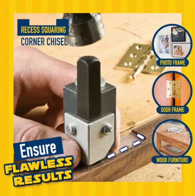 NEW2023 Squaring Corner Chisel Wood Carving Corner Chisel on Wood Square Hinge Recesses Mortising Right Angle Carving Chisel
NEW2023 Squaring Corner Chisel Wood Carving Corner Chisel on Wood Square Hinge Recesses Mortising Right Angle Carving Chisel