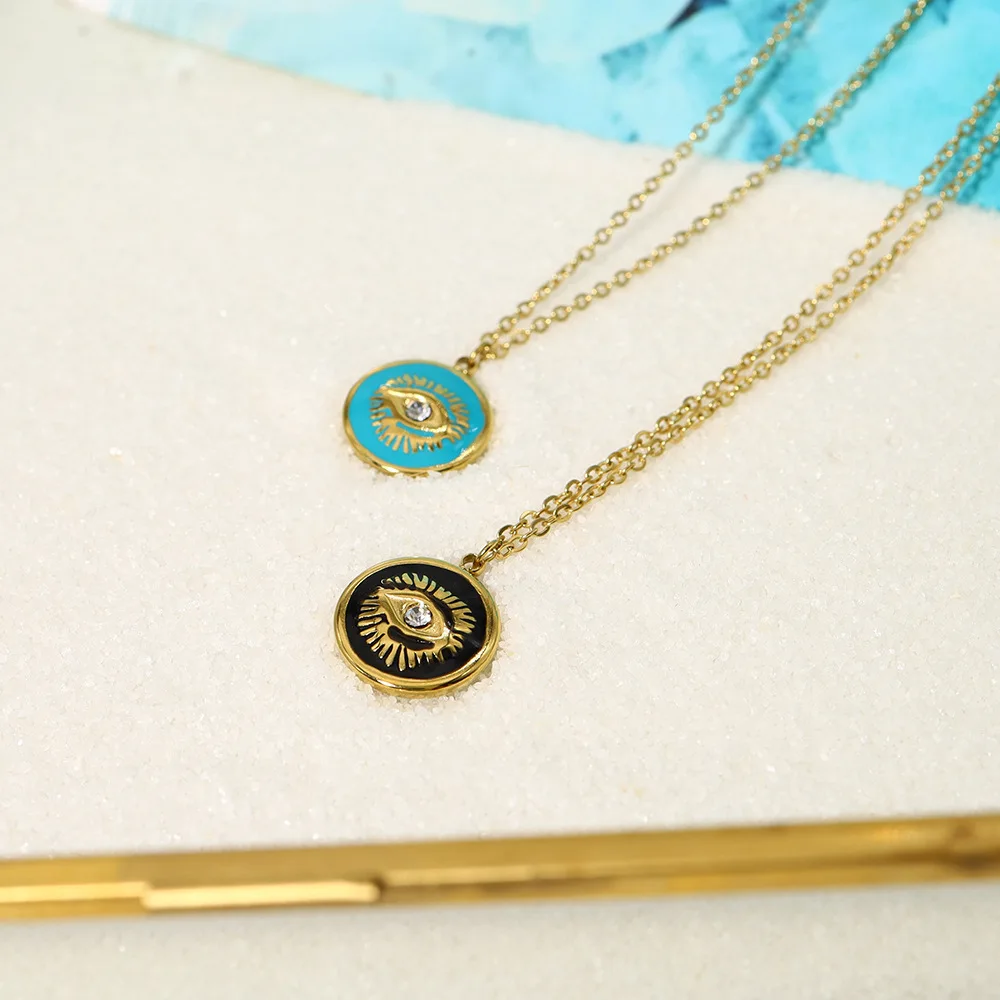 Boho Vintage Round Evil Eyes Necklace For Women Stainless Steel Coin Choker Necklaces Collar Chain Jewelry Gift
Boho Vintage Round Evil Eyes Necklace For Women Stainless Steel Coin Choker Necklaces Collar Chain Jewelry Gift
