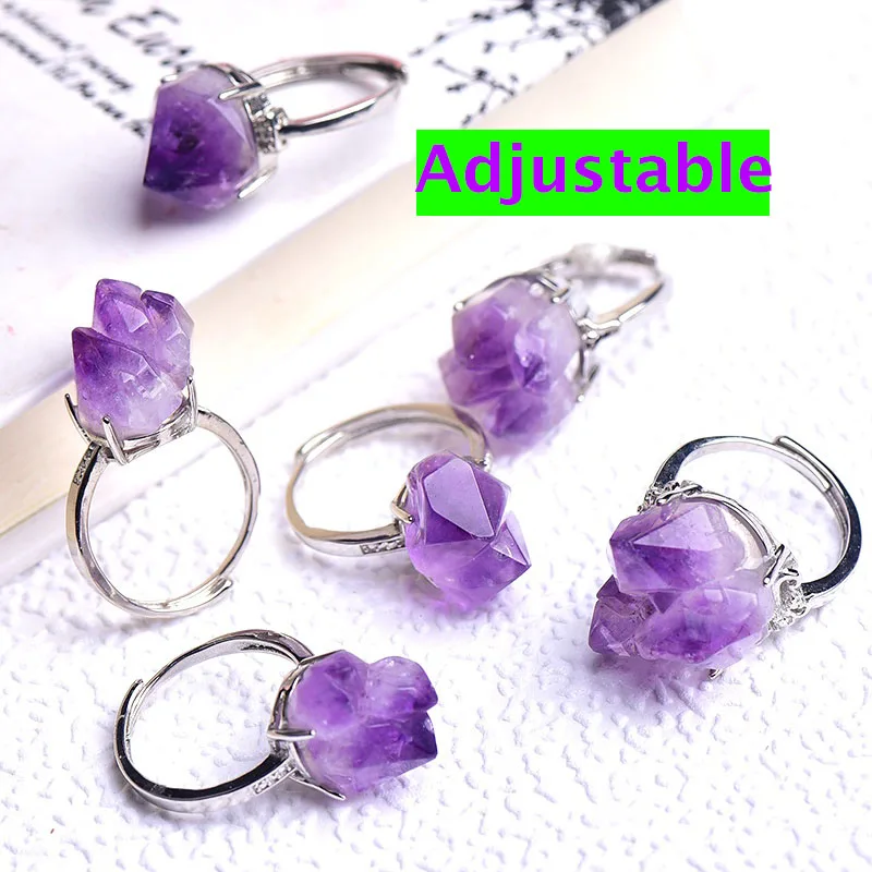 Adjustable Natural Crystal Cluster Ring Amethyst Healing Stone Flower Jewelry For Women Valentine Day Gifts Home Decor Crafts
Adjustable Natural Crystal Cluster Ring Amethyst Healing Stone Flower Jewelry For Women Valentine Day Gifts Home Decor Crafts