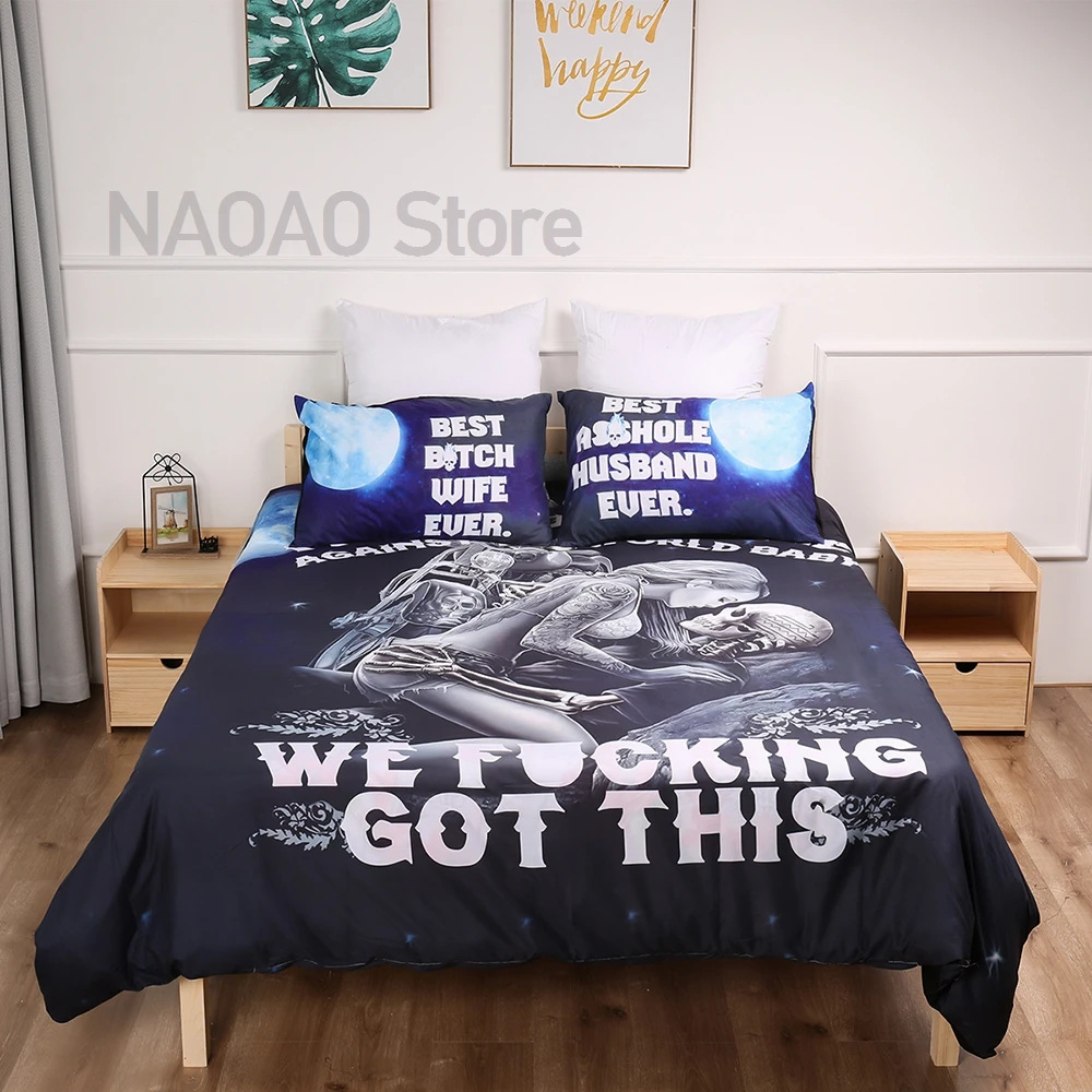 Black Skull Sexy Beauty Bedding Set 3d Couple kiss Duvet Cover Pillowcases Twin full queen king size bed 3PCS dropshipping 
Black Skull Sexy Beauty Bedding Set 3d Couple kiss Duvet Cover Pillowcases Twin full queen king size bed 3PCS dropshipping