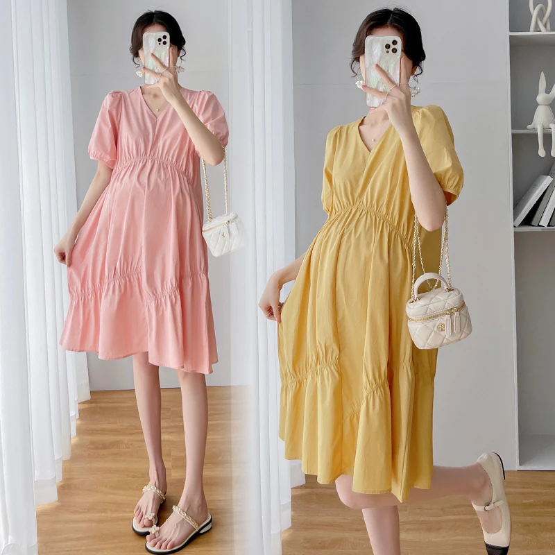 521# 2022 Summer Korean Fashion Cotton Maternity Dress Elegant Chic Hot A Line Slim Clothes for Pregnant Women OL Work Pregnancy
521# 2022 Summer Korean Fashion Cotton Maternity Dress Elegant Chic Hot A Line Slim Clothes for Pregnant Women OL Work Pregnancy