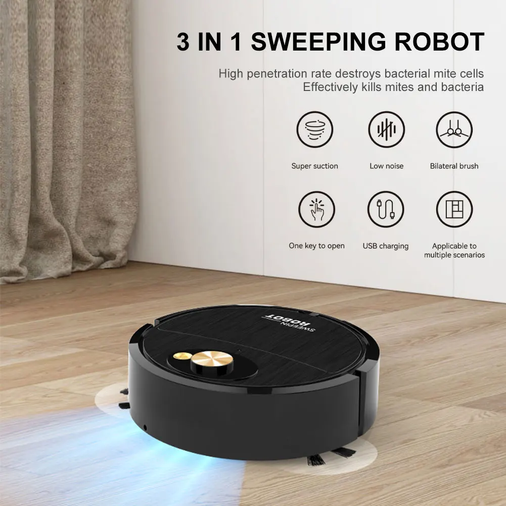 3 in 1 Intelligent Sweeping Robot Vacuum Low Noise Floor Sweeper Automatic Household Intelligent Vacuum Cleaner Carpet Cleaner
3 in 1 Intelligent Sweeping Robot Vacuum Low Noise Floor Sweeper Automatic Household Intelligent Vacuum Cleaner Carpet Cleaner