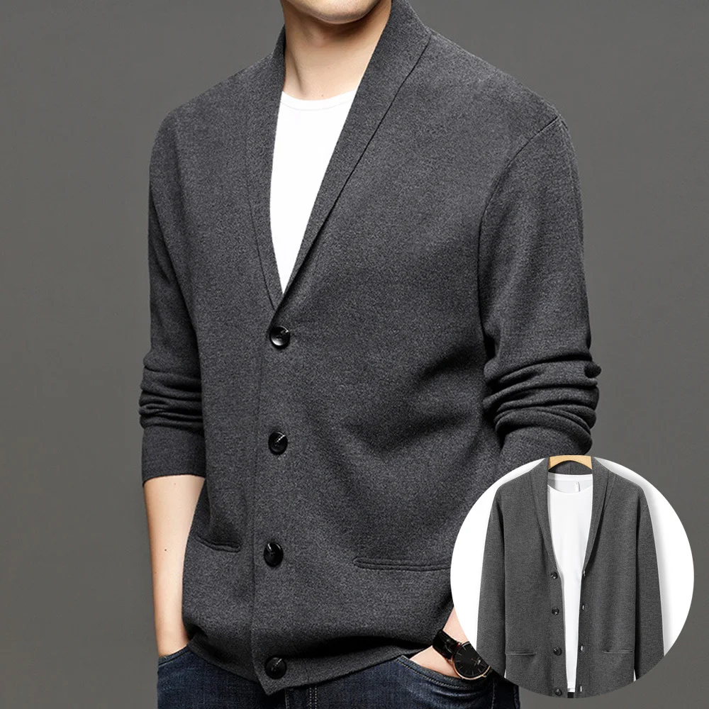 Winter Men's Wool Blend Shawl Collar Cardigan Sweater Button Down V Neck Knitted Knitwear Jackets With Pockets Black Man Coat XL
Winter Men's Wool Blend Shawl Collar Cardigan Sweater Button Down V Neck Knitted Knitwear Jackets With Pockets Black Man Coat XL