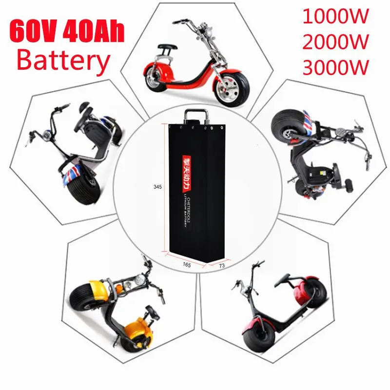 Waterproof Lithium Battery Waterproof 18650 Battery 60V 40ah for Two Wheel Foldable Citycoco X7 X8 X9 Electric Scooter + Charger
Waterproof Lithium Battery Waterproof 18650 Battery 60V 40ah for Two Wheel Foldable Citycoco X7 X8 X9 Electric Scooter + Charger
