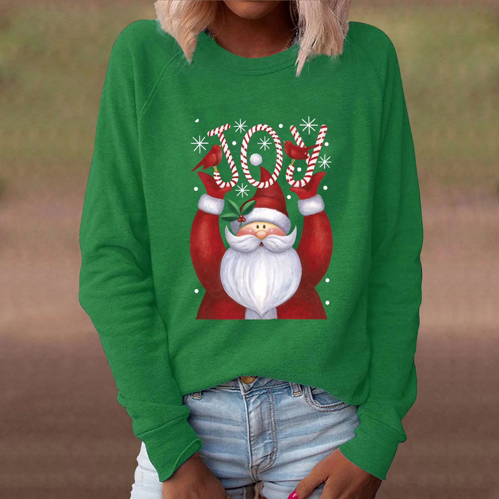 Casual Print Neck Long Women's Blouse O Sleeve Christmas Sweater Top Women's Organic Cotton Tunics Women Shirts for Ladies
Casual Print Neck Long Women's Blouse O Sleeve Christmas Sweater Top Women's Organic Cotton Tunics Women Shirts for Ladies